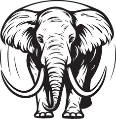 Elephant Face Icon Contemporary Emblem Vintage Elephant Badge Geometric Vector Art