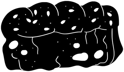 roll illustration swirl silhouette homemade logo bun icon swiss outline croissant loaf yeast food pastry bread sourdough bakery breakfast shape cake dough brown for vector graphic background