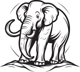 Elephant Silhouette Logo Artistic Vector Icon Geometric Elephant Badge Minimalist Emblem