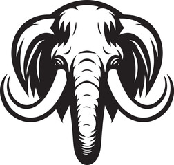 Obraz premium Elephant Silhouette Logo Modern Emblem Geometric Elephant Badge Artistic Symbol