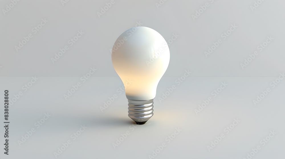 Poster minimalist light bulb on a plain background. idea in simplicity. it is perfect for creative concepts