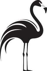 Tropical Flamingo Emblem Retro Badge Abstract Flamingo Silhouette Geometric Emblem