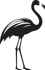 Minimalist Flamingo Logo Geometric Vector Icon Elegant Flamingo Badge Retro Badge