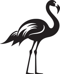 Abstract Flamingo Graphic Stylish Vector Icon Flamingo Silhouette Badge Modern Emblem