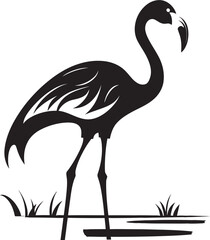 Tropical Flamingo Emblem Retro Badge Abstract Flamingo Silhouette Geometric Emblem
