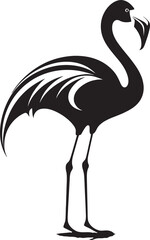 Vintage Flamingo Icon Minimal Emblem Geometric Flamingo Icon Retro Vector Art