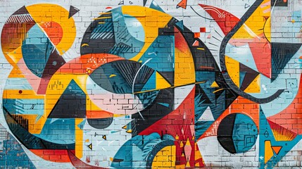 Obraz premium Abstract Geometric Street Art Exploration