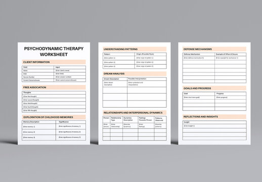 Psychodynamic Therapy Worksheet