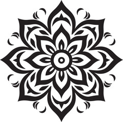 Abstract Floral Design Elegant Mandala Vintage Mandala Icon Modern Emblem