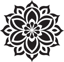 Fototapeta premium Floral Mandala Badge Modern Emblem Mandala Pattern Icon Stylish Mandala