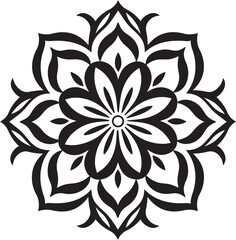 Mandala Circle Icon Minimalistic Emblem Floral Mandala Logo Retro Mandala