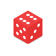 Red dice icon isolated on white background. Casino Dice sign. Gambling concept.