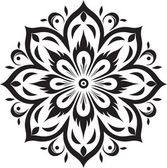 Fototapeta premium Geometric Mandala Symbol Minimalistic Floral Design Abstract Mandala Emblem Modern Vector Pattern