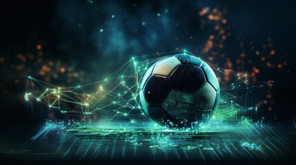 Online bet and analytics and statistics for soccer game, online sport betting concept