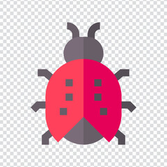 Ladybug icon vector design. flat vector illustration. Pixel perfect 64 x 64. Vector illustration simple symbol in eps 10