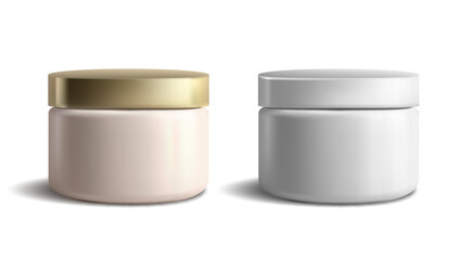 Round Clear Plastic Cosmetic Cream Jar Mockup