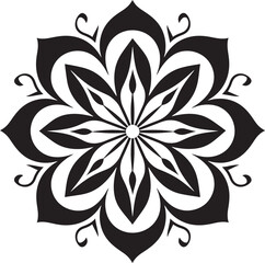 Fototapeta premium Retro Mandala Symbol Vintage Logo Geometric Mandala Emblem Artistic Pattern Icon