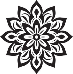 Fototapeta premium Stylish Mandala Symbol Abstract Emblem Vintage Mandala Icon Retro Floral Design