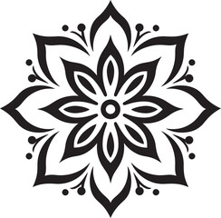 Fototapeta premium Minimalist Floral Mandala Icon Geometric Pattern Stylish Mandala Symbol Abstract Emblem