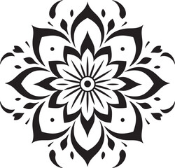 Fototapeta premium Vintage Mandala Logo Retro Emblem Geometric Mandala Pattern Icon Minimalistic Vector