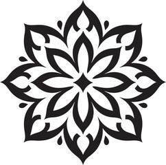Obraz premium Abstract Mandala Logo Intricate Pattern Stylish Floral Mandala Badge Elegant Emblem