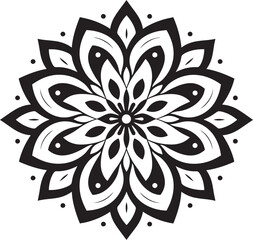 Fototapeta premium Retro Mandala Symbol Vintage Emblem Minimalist Mandala Pattern Icon Geometric Design