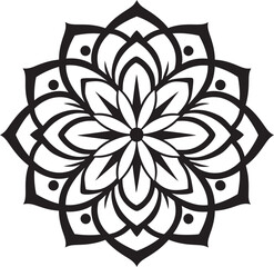 Retro Floral Mandala Badge Vintage Symbol Minimalist Mandala Pattern Modern Emblem