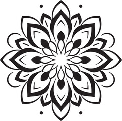Fototapeta premium Geometric Mandala Pattern Icon Minimalistic Emblem Artistic Mandala Emblem Intricate Design