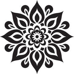 Retro Mandala Symbol Vintage Emblem Minimalist Mandala Pattern Icon Geometric Vector Art