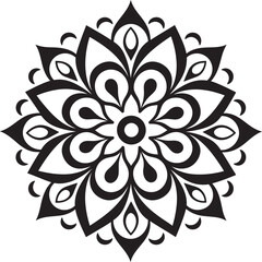 Vintage Mandala Design Retro Floral Emblem Geometric Mandala Pattern Icon Minimalistic Vector