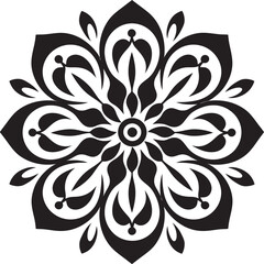 Retro Mandala Pattern Emblem Vintage Emblem Minimalist Mandala Symbol Geometric Vector