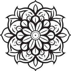 Intricate Mandala Badge Geometric Design Vintage Floral Mandala Artistic Vector Emblem