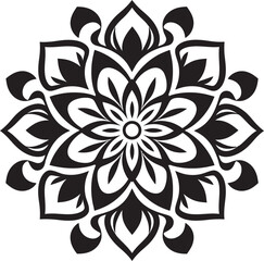 Obraz premium Abstract Mandala Pattern Stylish Vector Design Floral Mandala Icon Elegant Emblem