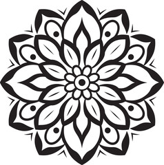 Fototapeta premium Geometric Mandala Badge Retro Vector Art Mandala Ornament Symbol Modern Emblem