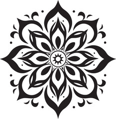 Obraz premium Floral Mandala Logo Elegant Vector Art Mandala Ornament Badge Minimalistic Design