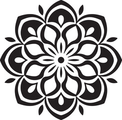 Fototapeta premium Mandala Circle Icon Minimalistic Design Floral Mandala Emblem Geometric Vector Art