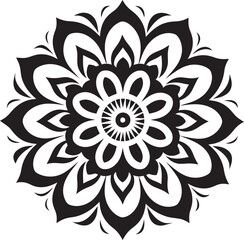 Abstract Floral Mandala Elegant Badge Geometric Mandala Icon Minimalistic Vector Art