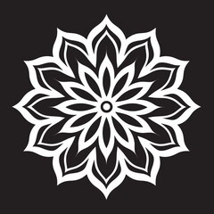 Floral Mandala Logo Classic Vector Design Mandala Ornament Badge Retro Emblem