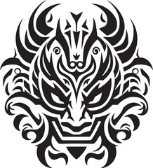 Legendary Creature Badge Dragon Head Graphic Vector Dragon Logo Fantasy Symbol
