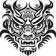 Mythical Beast Badge Dragon Head Design Dragon Head Icon Vector Fantasy Emblem