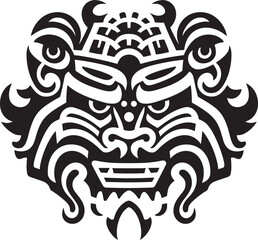 Dragon Head Art Mythical Design Fantasy Dragon Emblem Iconic Head