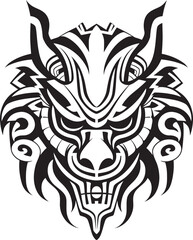 Frontal Dragon Head Badge Mythical Design Dragon Head Art Iconic Emblem