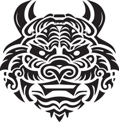 Fantasy Dragon Emblem Iconic Head Vector Dragon Head Symbol Front View Art