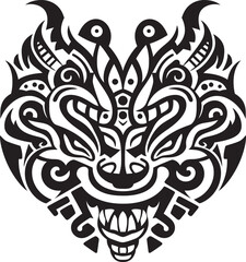 Frontal Dragon Head Badge Mythical Design Dragon Head Art Fantasy Logo