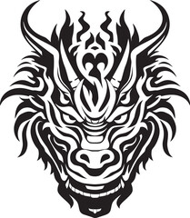 Fantasy Dragon Emblem Vector Design Vector Dragon Head Symbol Front View Emblem