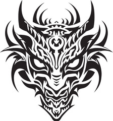 Fototapeta premium Dragon Head Illustration Mythical Artwork Mythical Beast Badge Dragon Head Design
