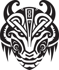 Dragon Head Illustration Vector Emblem Mythical Dragon Icon Front View Graphic