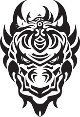 Obraz premium Dragon Head Illustration Fantasy Graphic Detailed Dragon Head Badge Vector Artwork