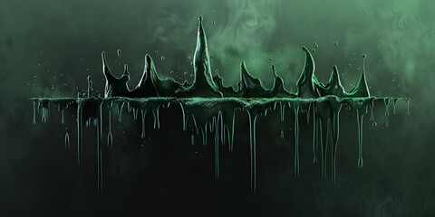 Abstract water dripping and flowing screen with color green backlight in very fantastic feel.
