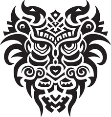 Dragon Head Art Detailed Design Mythical Creature Logo Front View Emblem